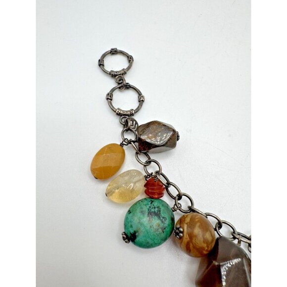 Silpada 925 Sterling Silver Multi Gemstone Oxidized Cha Cha Bracelet Retired - Picture 2 of 5